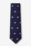 Ships Ahoy Navy Blue Extra Long Tie Photo (1)