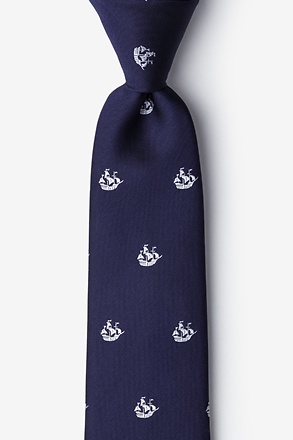 Ships Ahoy Navy Blue Extra Long Tie