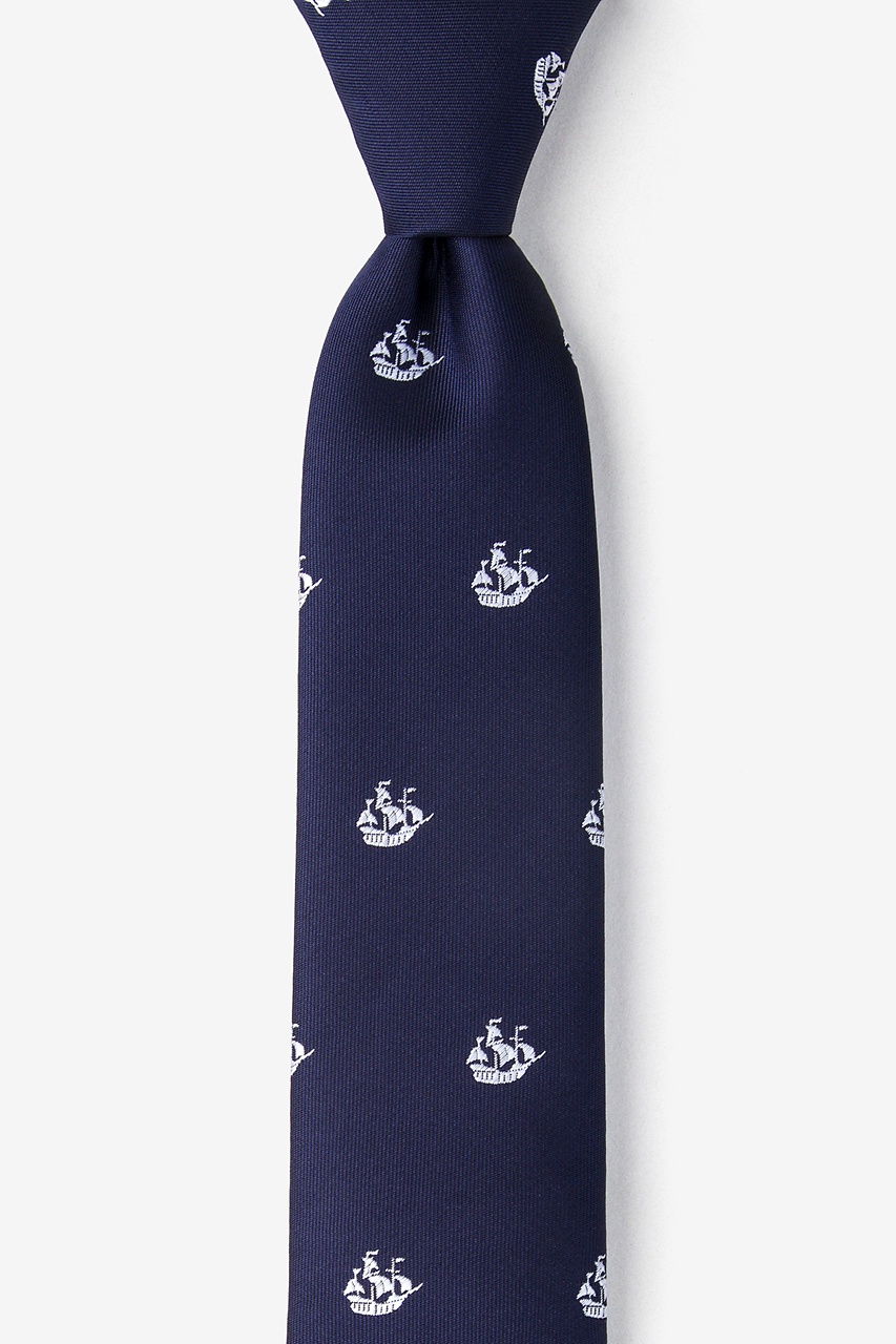 Ships Ahoy Navy Blue Skinny Tie Photo (0)
