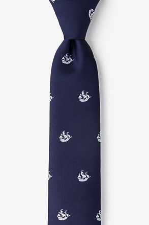 Ships Ahoy Navy Blue Skinny Tie