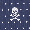 Navy Blue Microfiber Skull & Polka Dots