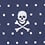 Navy Blue Microfiber Skull & Polka Dots Extra Long Tie