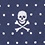 Navy Blue Microfiber Skull & Polka Dots Extra Long Tie