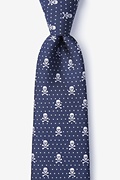 Navy Blue Microfiber Skull & Polka Dots