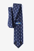 Skull & Polka Dots Navy Blue Extra Long Tie Photo (1)