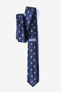 Skull & Polka Dots Navy Blue Skinny Tie Photo (1)