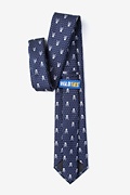 Skull & Polka Dots Navy Blue Tie Photo (1)