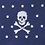 Navy Blue Microfiber Skull & Polka Dots Skinny Tie