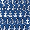 Navy Blue Microfiber Small Anchors Extra Long Tie