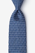 Small Anchors Navy Blue Extra Long Tie Photo (0)