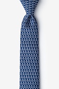 Small Anchors Navy Blue Skinny Tie Photo (0)