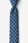 Snowflakes Navy Blue Skinny Tie Photo (0)