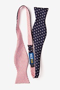 Stars & Stripes Reversible Navy Blue Self-Tie Bow Tie Photo (1)