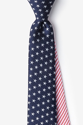 _Stars & Stripes Navy Blue Skinny Tie_