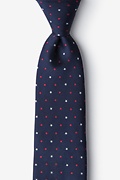 Stars Navy Blue Extra Long Tie Photo (0)