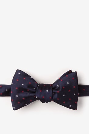 Stars Navy Blue Self-Tie Bow Tie