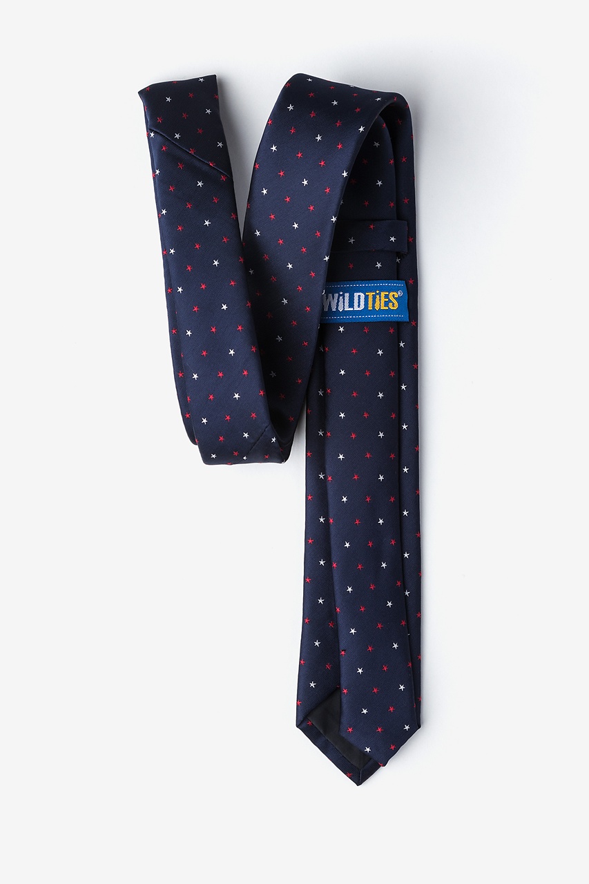 Stars Navy Blue Skinny Tie Photo (1)