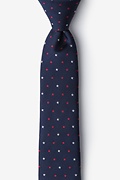 Stars Navy Blue Skinny Tie Photo (0)