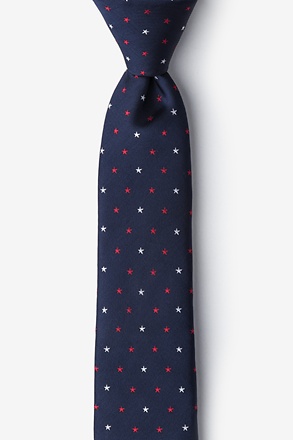 Stars Navy Blue Skinny Tie