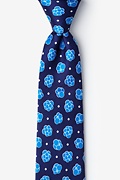 Navy Blue Microfiber Stem Cells Extra Long Tie