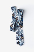 The Great Wave Off Kanagawa Navy Blue Skinny Tie Photo (1)