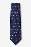 Tobacco Pipes Navy Blue Extra Long Tie Photo (1)