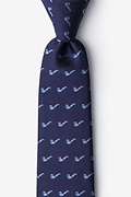 Tobacco Pipes Navy Blue Extra Long Tie Photo (0)