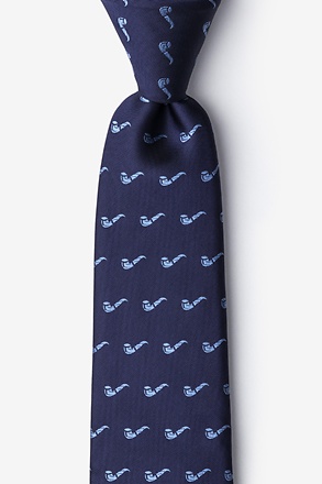 Tobacco Pipes Navy Blue Tie