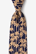 Tonal Bamboo Navy Blue Tie Photo (0)