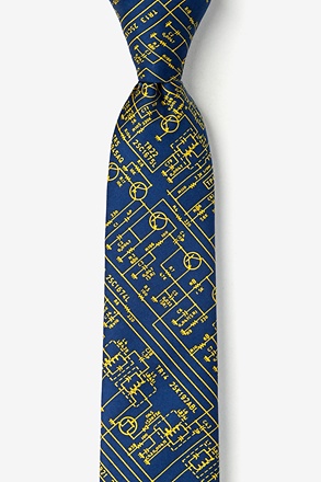 _Transistor Radio Schematics Navy Blue Skinny Tie_