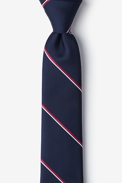 Navy Blue Microfiber Understated Patriot Skinny Tie