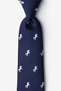 Unicorns Navy Blue Extra Long Tie Photo (0)