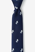 Unicorns Navy Blue Skinny Tie Photo (0)