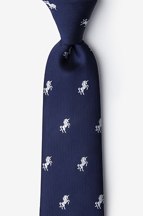 Unicorns Navy Blue Tie