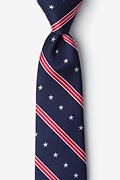 USA Stripe Navy Blue Extra Long Tie Photo (0)