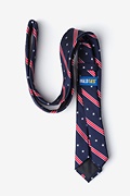 USA Stripe Navy Blue Skinny Tie Photo (1)