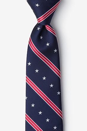 USA Stripe Navy Blue Tie