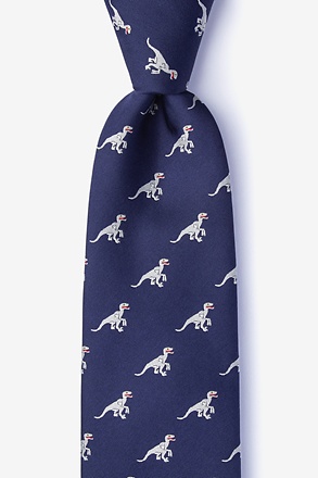 _Velociraptor Navy Blue Extra Long Tie_