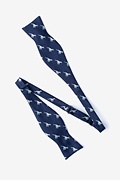 Velociraptor Navy Blue Self-Tie Bow Tie Photo (1)