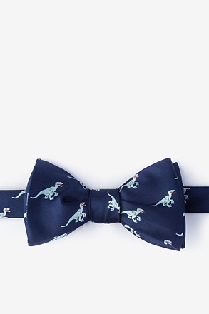 Velociraptor Navy Blue Self-Tie Bow Tie