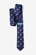 Velociraptor Navy Blue Skinny Tie Photo (1)