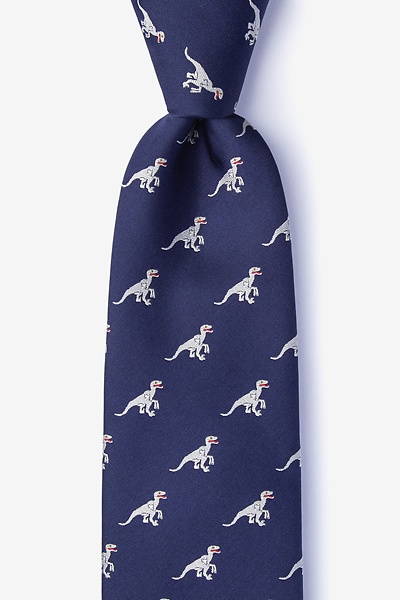 Navy Blue Microfiber Velociraptor Tie