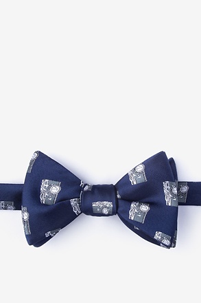 _Vintage Cameras Navy Blue Self-Tie Bow Tie_