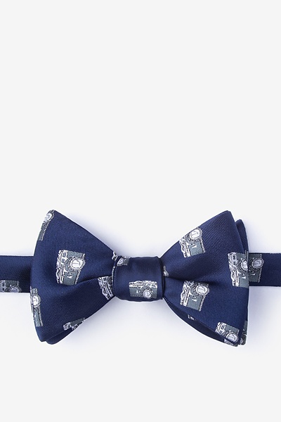 Vintage Cameras Self-Tie Bow Tie | Blue Photographer Necktie | Ties.com