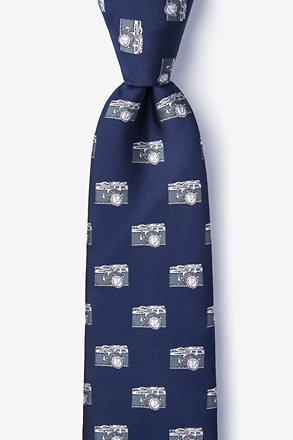 Vintage Cameras Navy Blue Tie