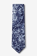 Vintage Star Chart Navy Blue Extra Long Tie Photo (1)