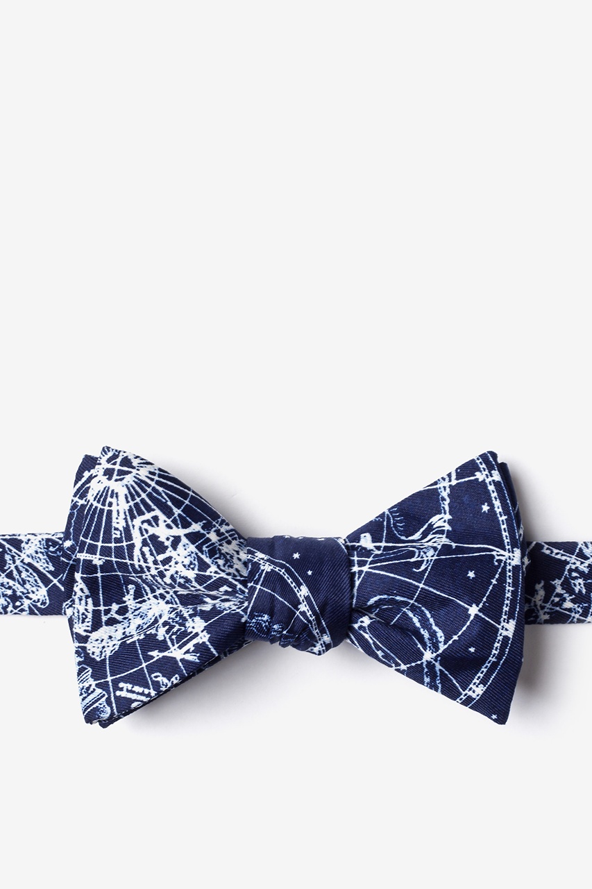 Vintage Star Chart Self-Tie Bow Tie | Navy Blue Space Bow Tie | Ties.com