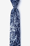 Vintage Star Chart Navy Blue Skinny Tie Photo (0)