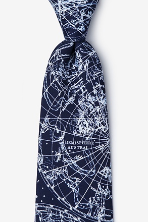 _Vintage Star Chart Navy Blue Tie_