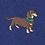 Navy Blue Microfiber Weiner Dogs Extra Long Tie